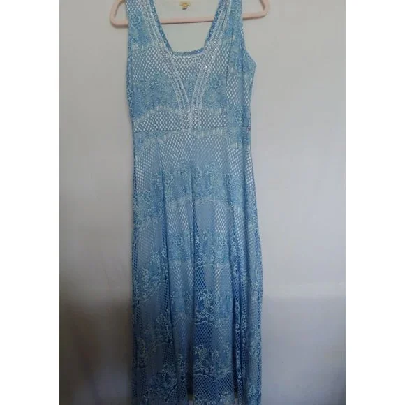 Reba | Dresses | Reba Sky Blue Sleeveless Maxi Eyelet Lace And Beads Size Medium | Poshmark Reba | Dresses | Reba Sky Blue Sleeveless Maxi Eyelet Lace And Beads Size Medium | Poshmark
